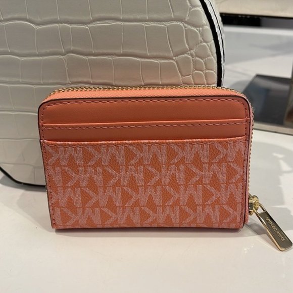 Michael Kors Jet Set Travel Medium Zip Around Card Case Sherbert Multi - Picture 4 of 15
